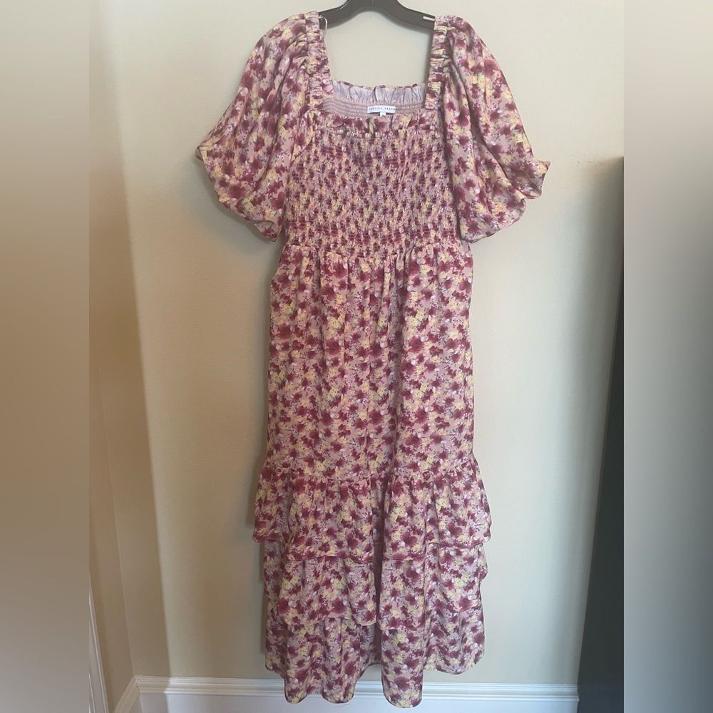 English Factory Pink Floral Maxi Dress